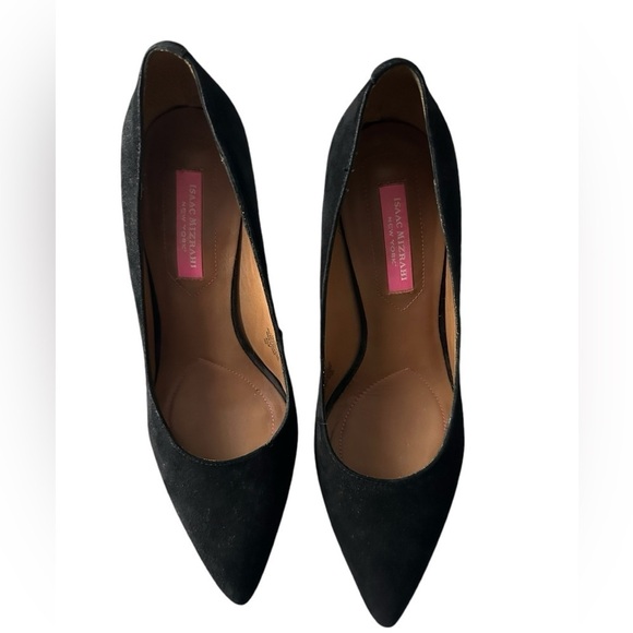 Isaac Mizrrahi New York Isloretta black suede pointed toe high heels size 8.5 - Picture 2 of 10